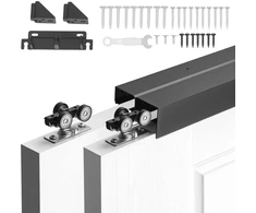 Dvigubo bėgio slankiojančių durų furnitūros komplektas. ilgis 1524 mm. dviem durims