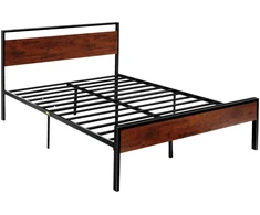 Dvigulės lovos rėmas su galvūgaliu ir kojūgaliu. retro rudas. 2135x1535x990 mm