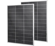 Dvipusiai saulės elementų skydeliai 2 vnt. po 100 W. N tipo monokristaliniai. IP67. MC4 lizdas