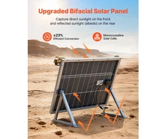 Dvipusiai saulės elementų skydeliai 2 vnt. po 100 W. N tipo monokristaliniai. IP67. MC4 lizdas