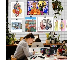 Dvipusiai SKETCH markeriai flomasteriai su dėklu 80 vnt