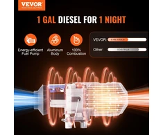 Dyzelinis oro šildytuvas automobiliui/kemperiui 12V 5-8kW. Bluetooth valdymas. 20-25m² patalpoms