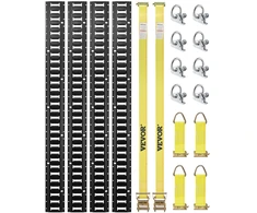 E-Track tvirtinimo bėgių komplektas 18 vnt.. bėgiai 1524 mm. apkrova 907 kg