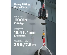 Elektrinė gervė-keltuvas kroviniams. 500 kg. 1500 W. kėlimo aukštis 7.6 m. garažui