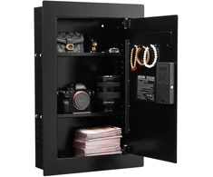 Sieninis seifas su pirštų atspaudų/skaitmenine klaviatūra/raktu 102 x 381 x 599 mm
