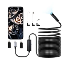 Endoskopo kamera con kabeliu Semirigido da 15 m Apžiūros kamera pramoninis boroskopas HD 1920P su apšvietimu - 8 LED Zoom 2X Impermeabile IP67 per Auto kabeliu Idraulic