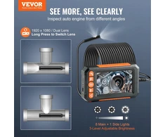 Endoskopo kamera Luce boroskopas a dvigubu lęšiu con kabeliu Semirigido 15 m ekranu 109 mm 1080P Luci LED Zoom 4X Telecamera a Serpente Impermeabile IP67 Idraulica Telecamera Ispezione