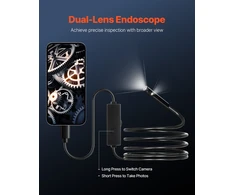 Endoskopo kamera su apšvietimu Apžiūros kamera HD 1920P con 8 + 1 Luci LED boroskopas a dvigubu lęšiu con Zoom 2X kabeliu Serpente da 3 m Impermeabile IP67 per Auto
