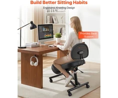 Ergonominė klūpėjimo kėdė su atlošu. reguliuojamas aukštis. laikomoji 120 kg