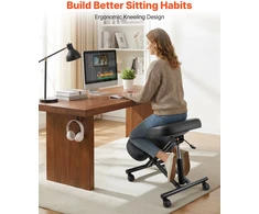 Ergonominė reguliuojama klūpėjimo kėdė nugarai ir kaklui. X formos metalinis rėmas. apkrova iki 120 kg