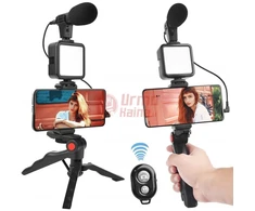 Filmavimo rinkinys telefonui - mikrofonas, trikojis ir blykstė AY-49