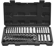Galvučių įrankių komplektas 46 vnt. 64 mm chromuotas Cr-V