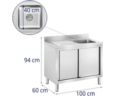Gastronominis plautuvas su spintele, 400 x 400 x 240 mm