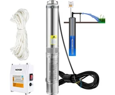 Giliavandenis siurblys 370W 110 l/min 44 m kėlimo aukštis 20 m laidas su valdymo dėžute skersmuo 102 mm
