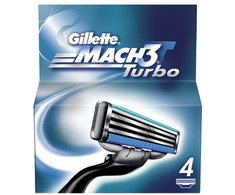 Gillette Mach 3 Turbo Skutimosi peiliukai 4 vnt.