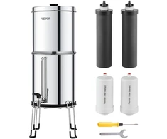 Gravitacinė vandens filtravimo sistema 7+7.5L. 2 anglies ir 2 defluorinimo filtrai. kemperiams