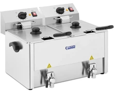 Gruzdintuvė Dviguba elektrinė gruzdintuvė su kranais ir termostatu 2x8L pilka