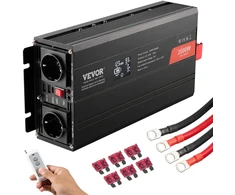 Grynos sinusinės bangos keitiklis 2000W 12V į 230V su LCD ekranu ir pulteliu