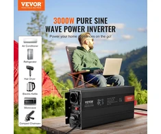 Grynos sinusinės bangos keitiklis 3000W 12V į 230V su LCD ekranu ir pulteliu