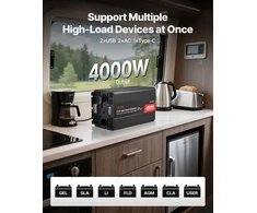 Grynosios sinusoidės invertorius 4000 W 12 V DC į 230 V AC su LCD ekranu