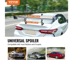 GT Wing automobilio galinis spoileris 1350 mm. dviejų plokščių. aliumininis. juodas