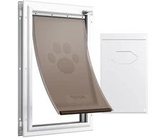 Gyvūnų durelės su spynos sistema. aliuminio rėmas. 337 x 509 mm. baltos. dydis L