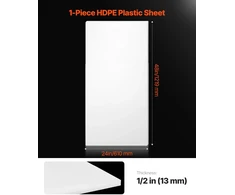 HDPE plastiko plokštė 610 x 1219 mm. storis 13 mm. pramoninei ir DIY naudojimui. balta