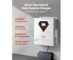 Hibridinis saulės inverteris 3500W 24V DC į 230V AC su integruotu MPPT 100A reguliatoriumi
