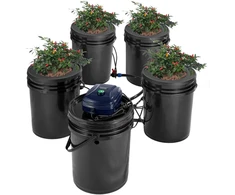 Hidroponikos auginimo sistema RDWC. 20 L. su lašelinio drėkinimo rinkiniu