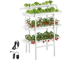 Hidroponinė auginimo sistema. 3 lygių. 90 vietų. UPVC vamzdžiai. laikmatinis laistymas