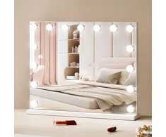 Holivudo stiliaus makiažo veidrodis su 15 LED lempučių. 5x didinimu. USB jungtimi. 580x458 mm