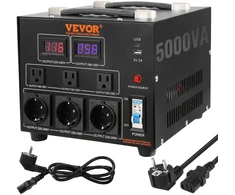 Įtampos keitiklis 110V-220V. 5000VA. 6 lizdai. USB 5V
