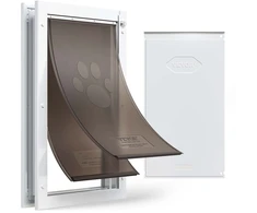 Kačių/šunų durelės su dvivėrėmis durelėmis. metalinis rėmas. dydis XL. baltos