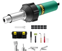 Karšto oro suvirinimo pistoletas plastikui. 1600 W. 50–600°C. su 11 priedų