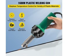 Karšto oro suvirinimo pistoleto komplektas PVC/PP/PE 1600W su 8 priedais