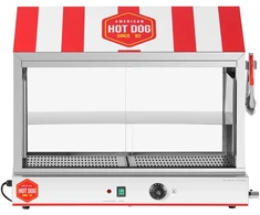 Karštų dešrainių šildytuvas su vitrina 2400 W 30-110°C