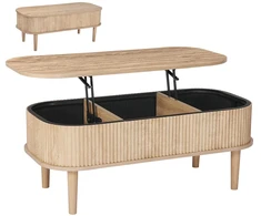Kavos staliukas reguliuojamo aukščio su pakeliamu stalviršiu. MDF. 1000x480x405-545 mm