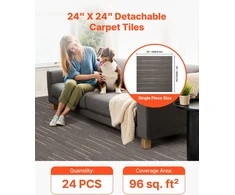 Kiliminės plytelės 610 x 610 mm. 24 vnt.. minkštos. modulinės. tamsiai rudos spalvos. 8.9 m²