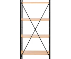 Knygų lentyna 6 lentynos 150 kg juoda/geltona