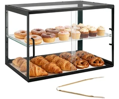 Konditerijos vitrina. 2 lentynos. akrilo. slankiojančios durelės. 550x385x390 mm