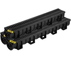 Latako drenažo sistema. HDPE. 15 x 13 x 100 cm. su grotelėmis