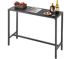 Lauko baro stalas 120 x 37.5 cm. stačiakampis. metalinis rėmas. vandeniui atsparus