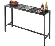 Lauko baro stalas 140 x 37.5 cm. stačiakampis. metalinis rėmas. vandeniui atsparus