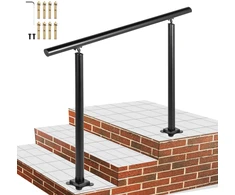 Lauko laiptų turėklas. 3 pėdų (91.4 cm) ilgio. 34 colių (86.4 cm) aukščio. reguliuojamas 0-60 laipsnių kampu
