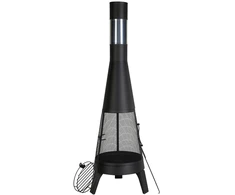 Lauko malkinis židinys-krosnelė (chiminea). 508 mm. kūginės formos. su tinkleliu ir apsauga nuo rūdžių. terasai. sodui. kiemui