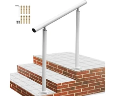 Lauko turėklai. ilgis 91.4 cm. aukštis 86.4 cm. reguliuojami 0-60 laipsnių kampu. aliuminio ir geležies. balti