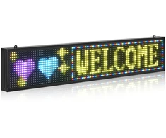 LED lankstus spalvotas ekranas P10. programuojamas. Bluetooth valdymas. 990x190x55 mm