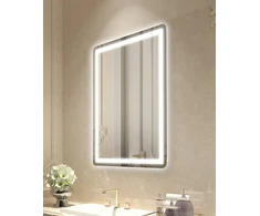 LED vonios veidrodis 60x80 cm. apšvietimas. neaprasojantis. reguliuojama šviesos spalva