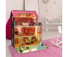 Lėlių namelis DollHouse LED DH7L BERIMAX medinis, 70 cm, LED
