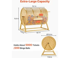Loterijos būgnas 410 x 302 mm. su sustiprinta rankena ir trikoju stovu. talpa 5000 bilietų